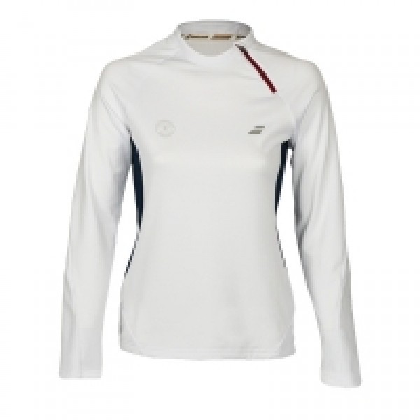Женская футболка утепленная Babolat Zip Perf Wimbledon (White) для большого тенниса